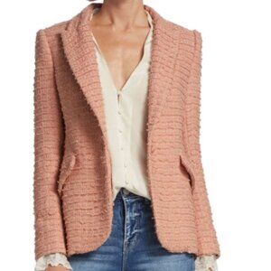 L'AGENCE Women's Pink Chamberlain Metallic Tweed Blazer Size 8 NWT